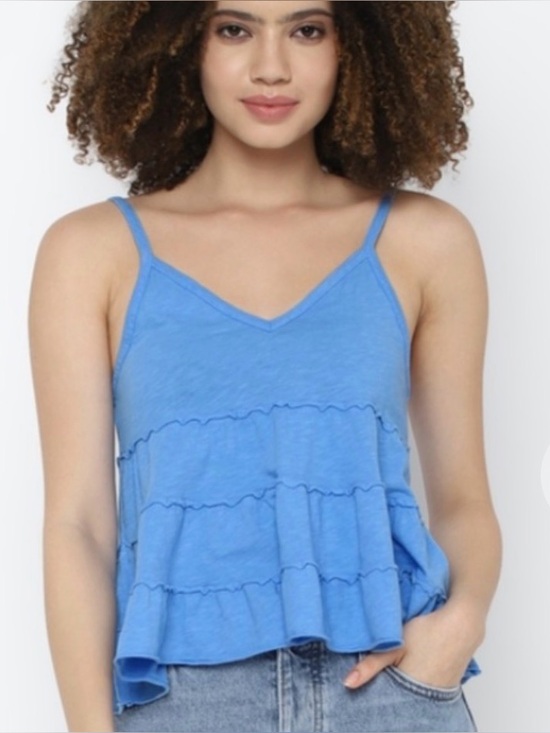 American Eagle Outfitters Tops - American Eagle Outfitters Blue Tiered Camisole sz S